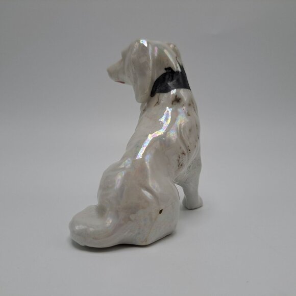 Lusterware Ceramic Dog Figurine Cocker Spaniel White Collectible Vintage - Picture 14 of 16